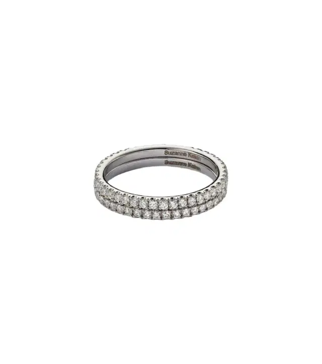 Suzanne Kalan Midi 18kt white gold tech ring jackets with diamonds