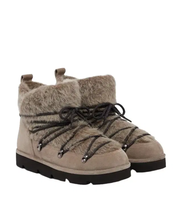 Brunello Cucinelli Monili shearling and suede snow boots