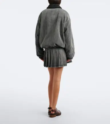 Miu Miu Pleated cotton-blend miniskirt | Thumbnail 2 Miu Miu Pleated cotton-blend miniskirt | Thumbnail 2
