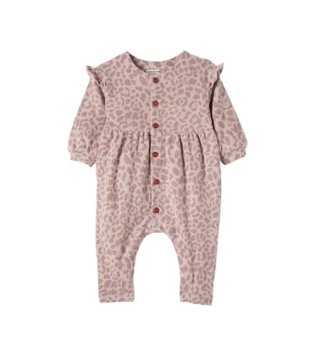 1 + in the Family Baby Messina leopard-print cotton-blend onesie