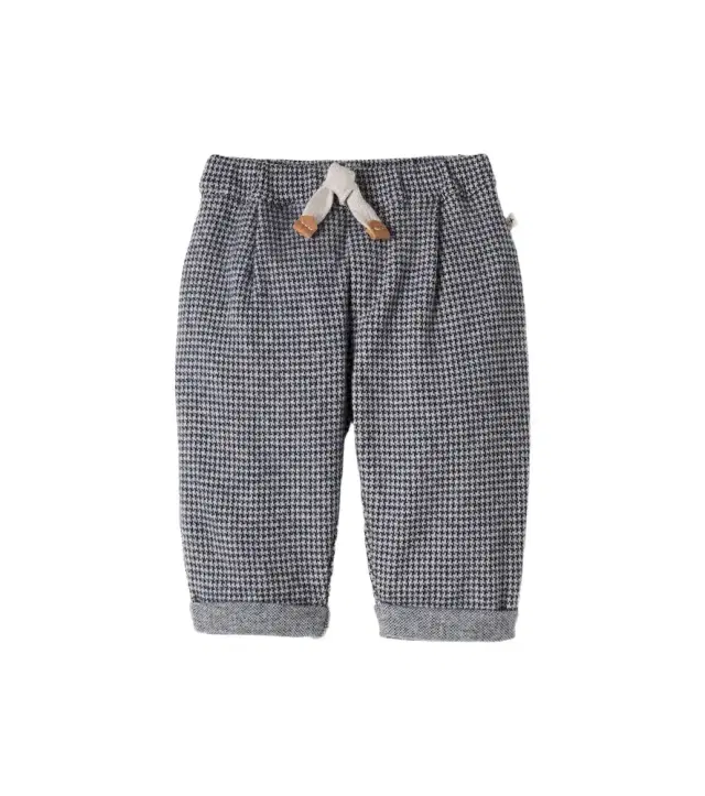1 + in the Family Baby Napoli houndstooth cotton-blend pants