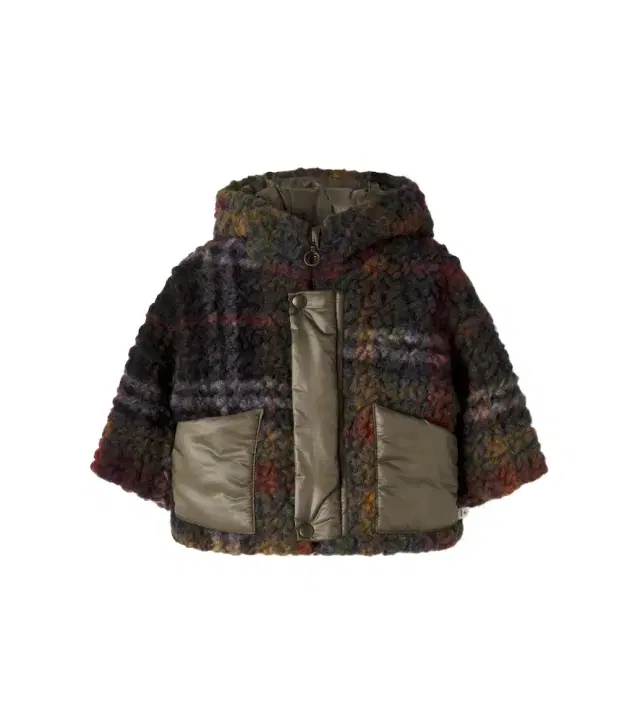 1 + in the Family Baby Toronto checked wool-blend teddy jacket
