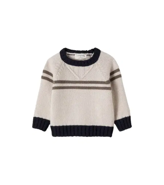 1 + in the Family Baby Torino striped cotton-blend sweater