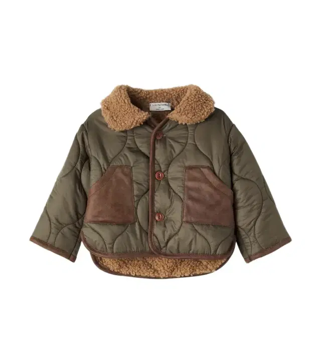 1 + in the Family Baby Emerald teddy-trimmed quilted jacket