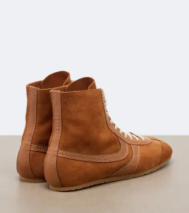 Dries Van Noten Leather-trimmed suede high-top sneakers | Thumbnail 2