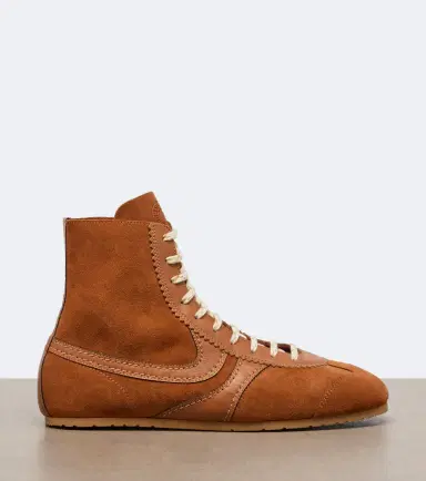 Dries Van Noten Leather-trimmed suede high-top sneakers | Thumbnail 4