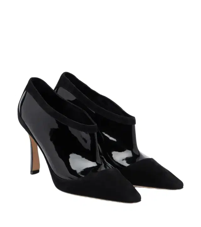 Manolo Blahnik Ters suede and patent leather pumps