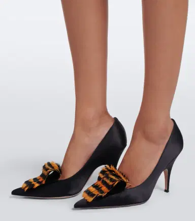 Gianvito Rossi Feather-trimmed satin pumps | Thumbnail 5 Gianvito Rossi Feather-trimmed satin pumps | Thumbnail 5