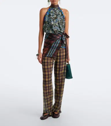 Dries Van Noten Printed halterneck silk twill top | Thumbnail 4