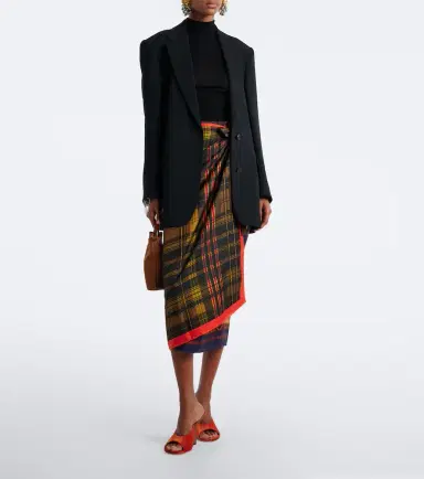 Dries Van Noten Printed silk twill wrap skirt | Thumbnail 5