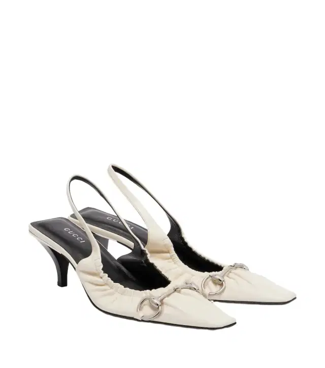 Vittoria Horsebit leather slingback pumps