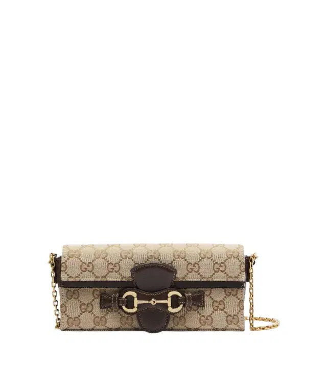 Horsebit GG Canvas wallet on chain Horsebit GG Canvas wallet on chain