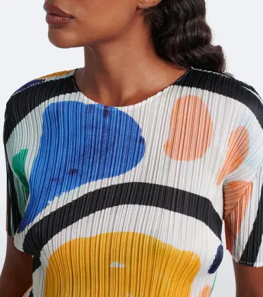 Pleats Please Issey Miyake Roll pleated printed top | Thumbnail 4