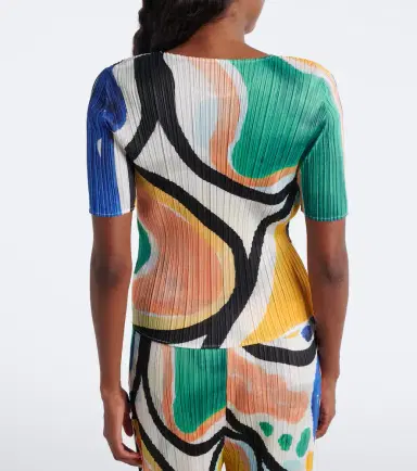 Pleats Please Issey Miyake Roll pleated printed top | Thumbnail 5