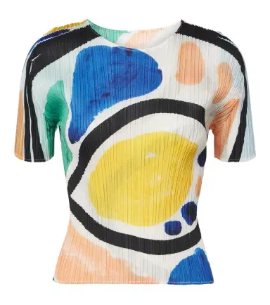 Pleats Please Issey Miyake Roll pleated printed top | Thumbnail 1