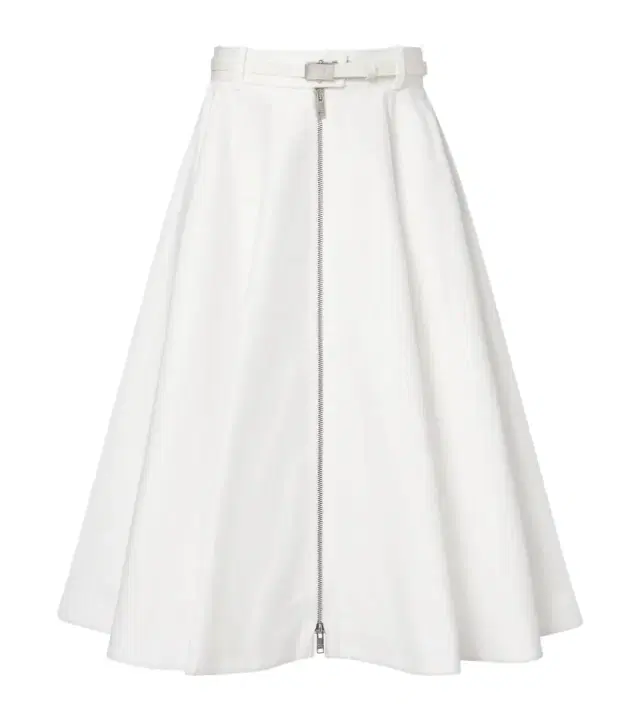 Belted cotton midi skirt