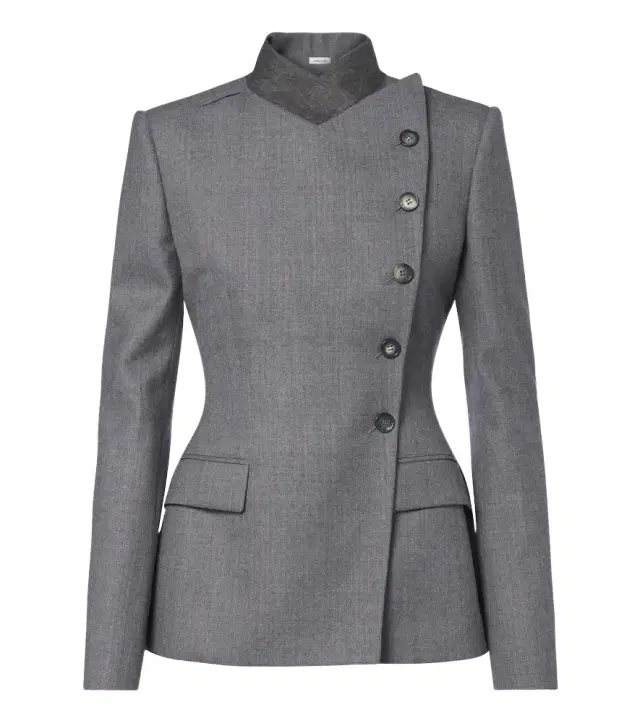 McQueen Double-breasted peplum wool blazer