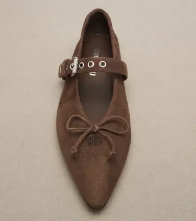Miu Miu Suede ballet flats | Thumbnail 4 Miu Miu Suede ballet flats | Thumbnail 4
