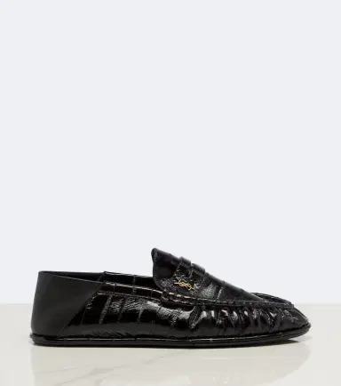Saint Laurent Cassandre croc-effect leather loafers | Thumbnail 2