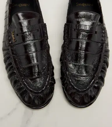 Saint Laurent Cassandre croc-effect leather loafers | Thumbnail 3