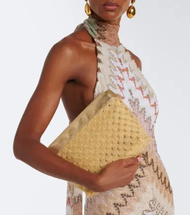 Missoni Mini leather-trimmed lamé pouch | Thumbnail 6 Missoni Mini leather-trimmed lamé pouch | Thumbnail 6