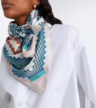 Missoni Zigzag silk twill scarf | Thumbnail 4