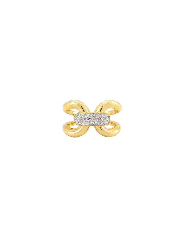 0.18ct Diamond 18K Gold Multi Row Ring