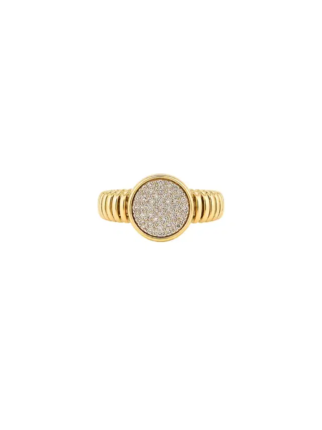 0.18ct Diamond Signet Ring in 18K Yellow Gold