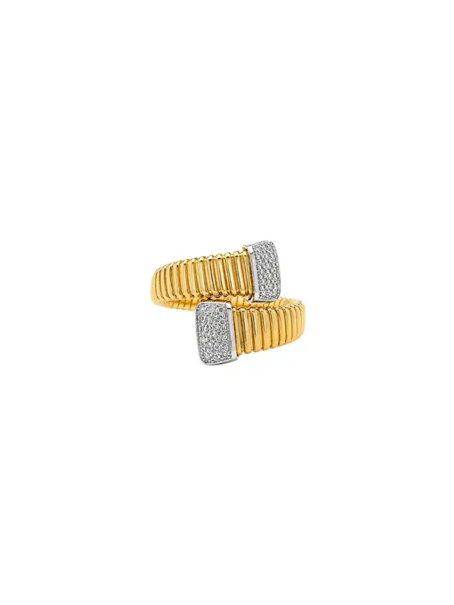 Wish Fine Jewelry 0.30ct Diamond 18K Gold Bypass Ring