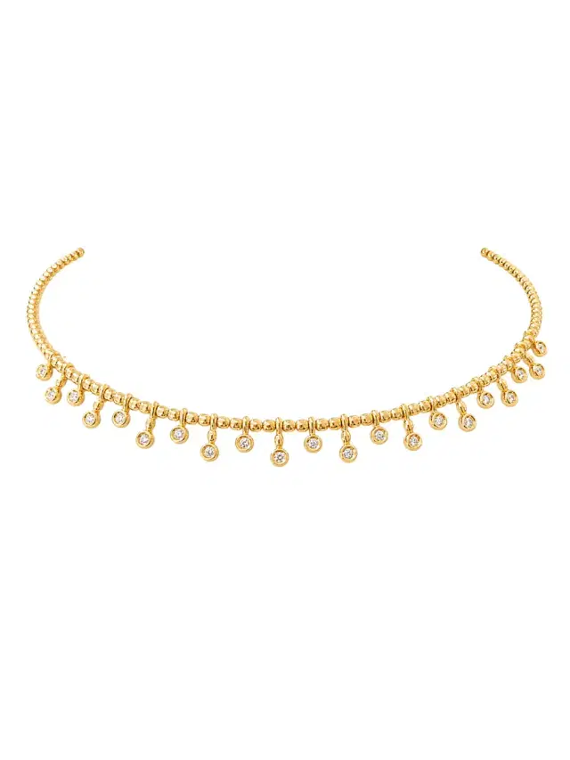 0.34ct Diamond 18K Gold Choker Necklace