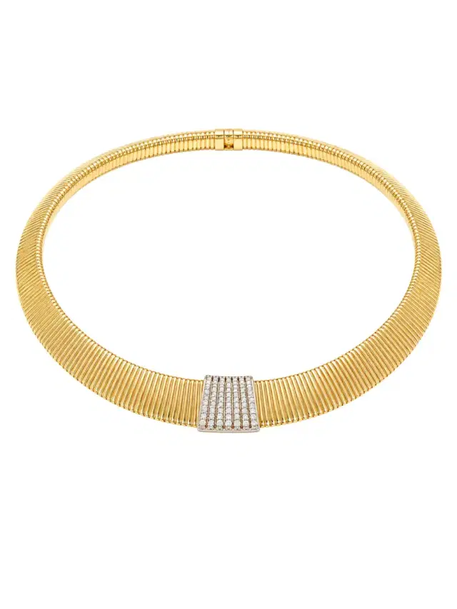 Wish Fine Jewelry 0.61ct Diamond 18K Italian Gold Choker Necklace