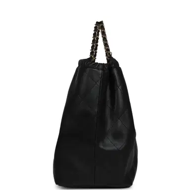 Chanel Chanel Maxi CC Cabas Hobo Bag Black Calfskin Gold Hardware | Thumbnail 4