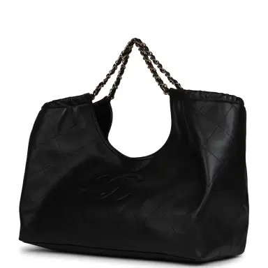 Chanel Chanel Maxi CC Cabas Hobo Bag Black Calfskin Gold Hardware | Thumbnail 5