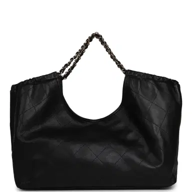 Chanel Chanel Maxi CC Cabas Hobo Bag Black Calfskin Gold Hardware | Thumbnail 6