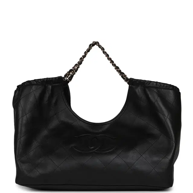 Chanel Chanel Maxi CC Cabas Hobo Bag Black Calfskin Gold Hardware