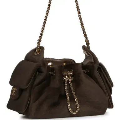 Chanel Chanel Mini 25 Hobo Bag Dark Khaki Pony Hair Gold Hardware | Thumbnail 2
