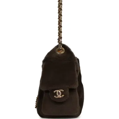 Chanel Chanel Mini 25 Hobo Bag Dark Khaki Pony Hair Gold Hardware | Thumbnail 3