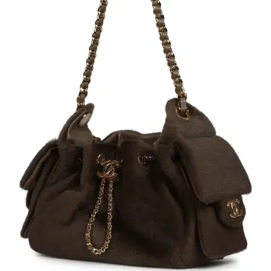 Chanel Chanel Mini 25 Hobo Bag Dark Khaki Pony Hair Gold Hardware | Thumbnail 5