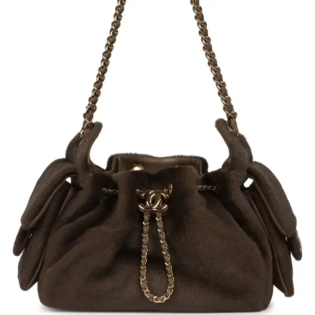 Chanel Chanel Mini 25 Hobo Bag Dark Khaki Pony Hair Gold Hardware