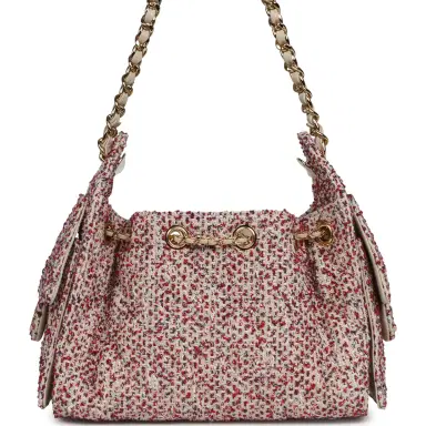 Chanel Chanel Mini 25 Hobo Bag Light Beige, Red, White Blue Tweed Boucle Gold Hardware | Thumbnail 4 Chanel Chanel Mini 25 Hobo Bag Light Beige, Red, White Blue Tweed Boucle Gold Hardware | Thumbnail 4