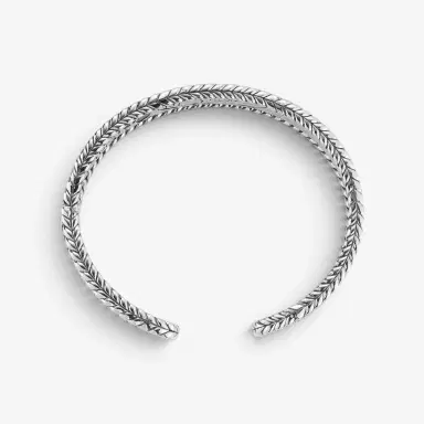 JAI JAI Kalahari Sterling Silver Concave Cuff Bangle Bracelet JJH5031B - M by The Solist | Thumbnail 3