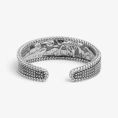 JAI JAI Kalahari Sterling Silver Concave Cuff Bangle Bracelet JJH5031B - M by The Solist | Thumbnail 4