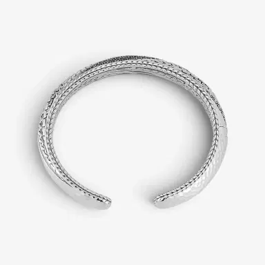 JAI JAI Master Artisan Sterling Silver Black Spinel Cuff Bangle Bracelet JJH5005B-BS - M by The Solist | Thumbnail 3