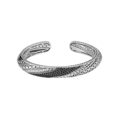 JAI JAI Master Artisan Sterling Silver Black Spinel Cuff Bangle Bracelet JJH5005B-BS - M by The Solist | Thumbnail 1