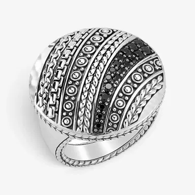 JAI JAI Master Artisan Sterling Silver Black Spinel Disk Ring JJH3020R-BS - by The Solist | Thumbnail 2