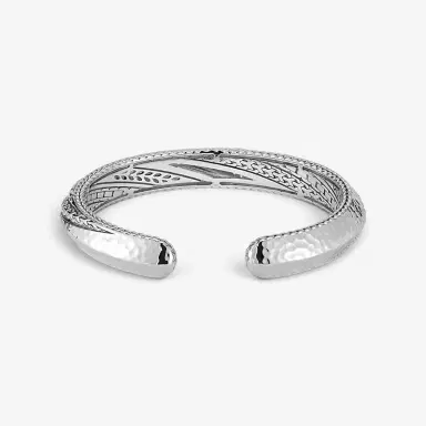 JAI JAI Master Artisan Sterling Silver White Topaz Cuff Bangle Bracelet JJH5005B-WT - M by The Solist | Thumbnail 4