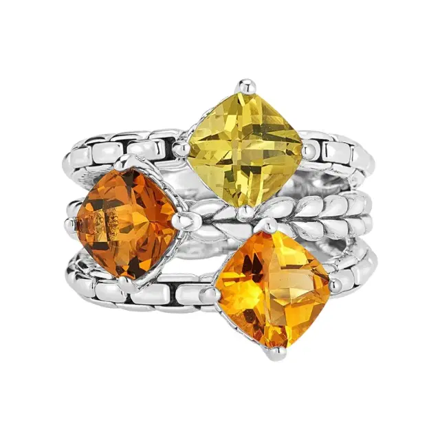 JAI JAI Modern Artisan Sterling Silver Forest Multi-Gemstone Statement Ring JJH1022R - by The Solist