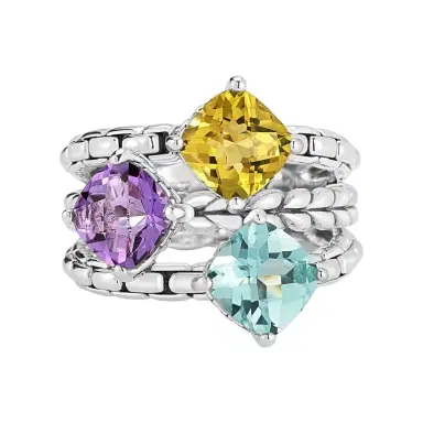 JAI JAI Modern Artisan Sterling Silver Sea Multi-Gemstone Statement Ring JJH1022R-SE - by The Solist | Thumbnail 1