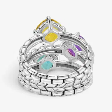 JAI JAI Modern Artisan Sterling Silver Sea Multi-Gemstone Statement Ring JJH1022R-SE - by The Solist | Thumbnail 3