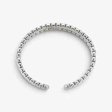 JAI JAI Sterling Silver & 14K Yellow Gold Inlaid Hammered Cuff Bangle Bracelet JJH30 - L by The Solist | Thumbnail 4